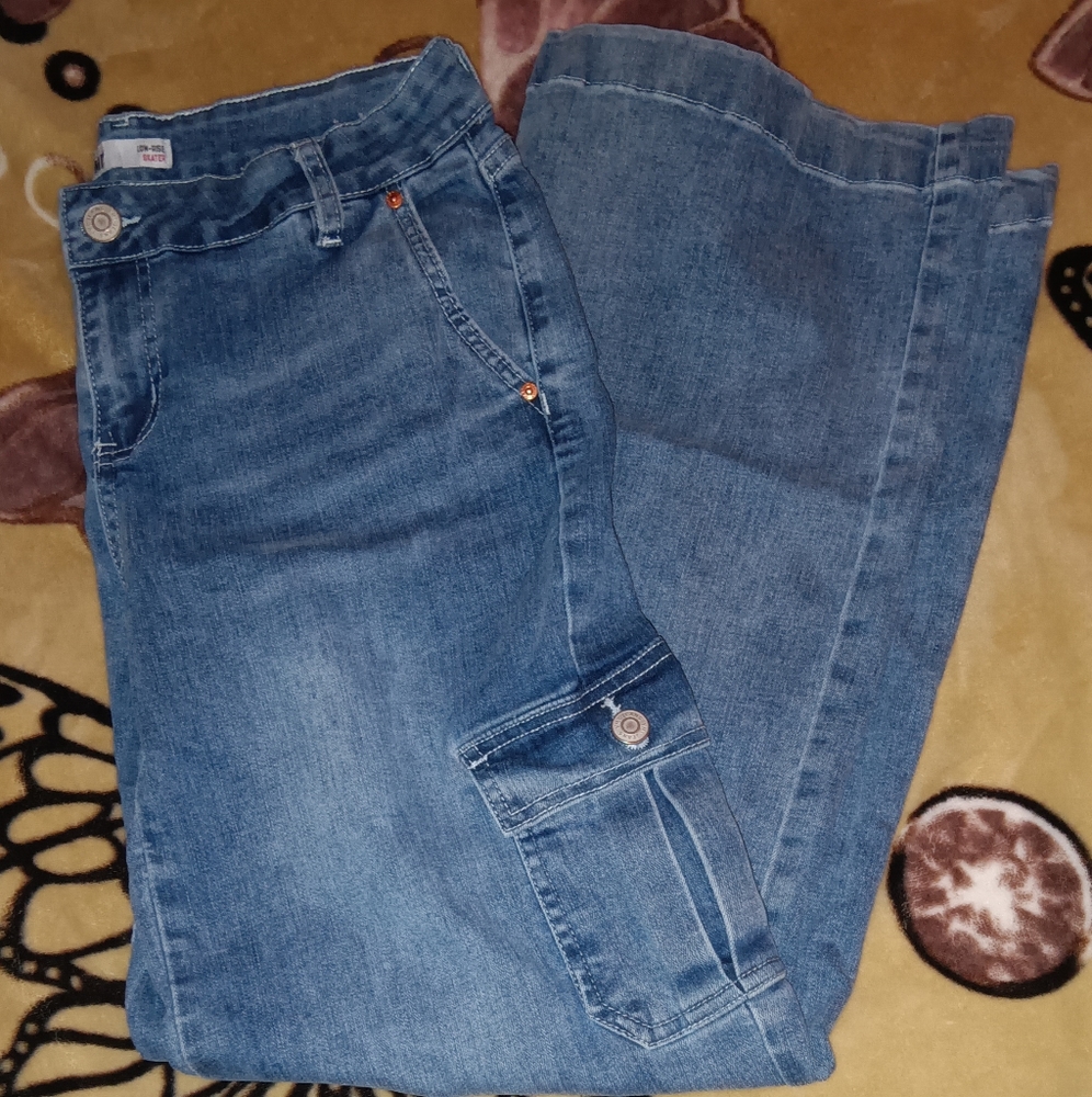 Blue Low-Rise Skater Jeans